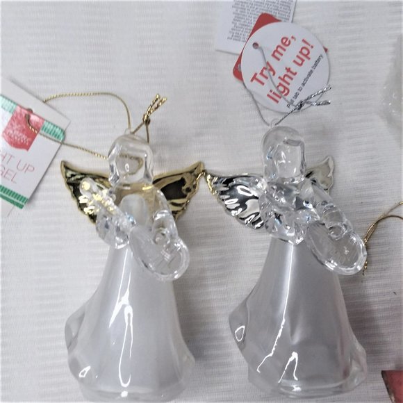 Christmas Tree Ornament Lot Angels Light Up Crystal Some VTG NEW Holiday Deco - Picture 2 of 6
